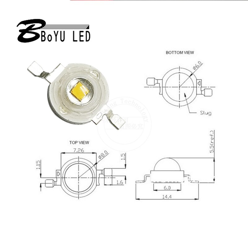 High-power LED lumens lamp beads 3-5W golden light (1800-2000k) LED diode chip indicator light landscape lighting project