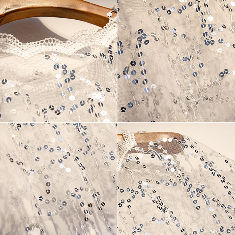 Coprispalle in maglia di pizzo con paillettes fatte a mano sottili tutto'uncinetto per bolero da donna bolero da sposa bolero superiore coperchio su breve mantello avvolge