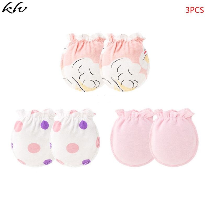 3 paire/ensemble Gants Bébé 0-6 Mois -Né Infantile Anti-prenez Gant Couvre-pied Mince: 3