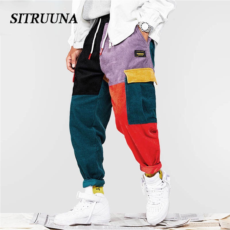2026 Heren Broek Corduroy Cashew Bloem Patchwork Japanse Plus Size Sport