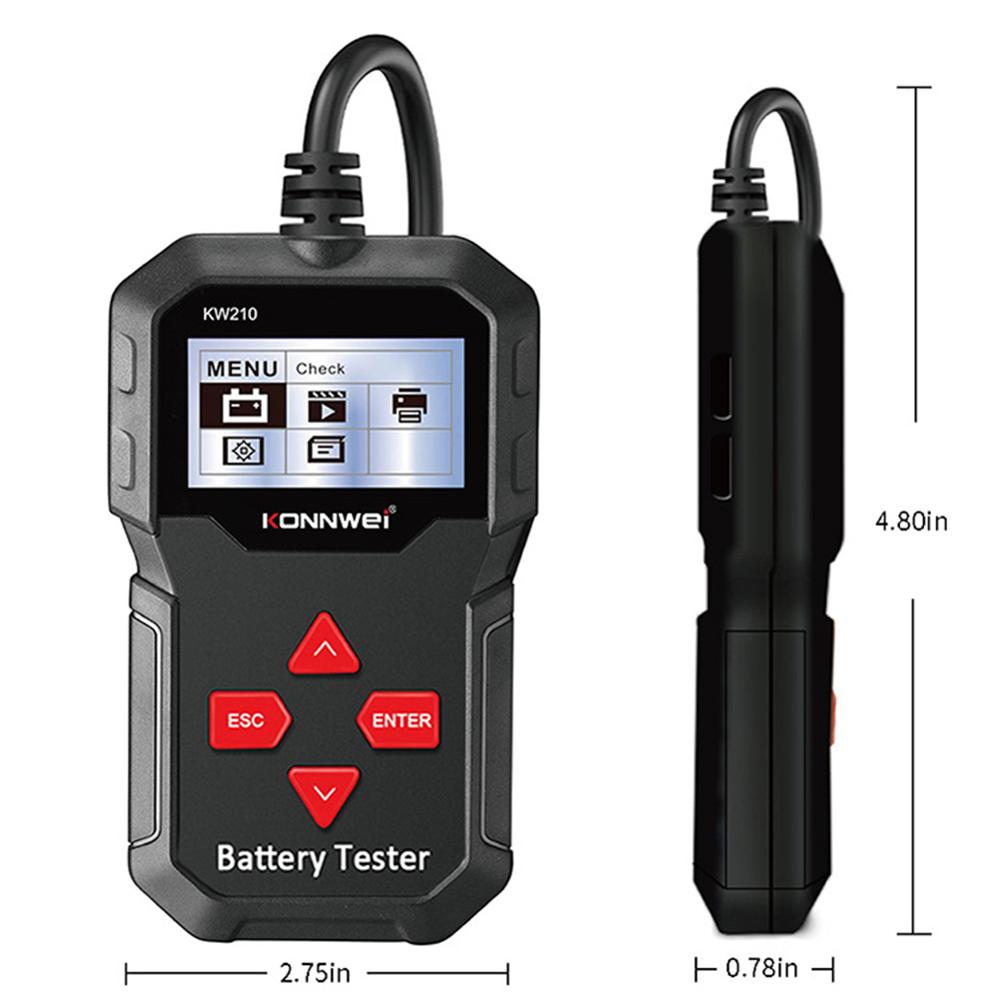 Testeur de charge de batterie de voiture KONNWEI KW210 12V 100-2000 CCA automobile alternateur numérique analyseur forme d'onde Test de tension