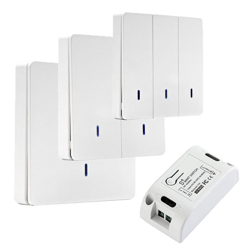 Self-Powered Switch Wireless Light Switch and Receiver Kit Remote Control Smart Light Receiver No Wiring &amp; No WiFi H3CF