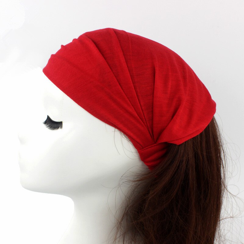 Stretchy dame bomuld hårbånd pandebånd kvinders pandebånd wrap hovedtørklæde kasket 2 in1 bandana turban hårtilbehør til piger