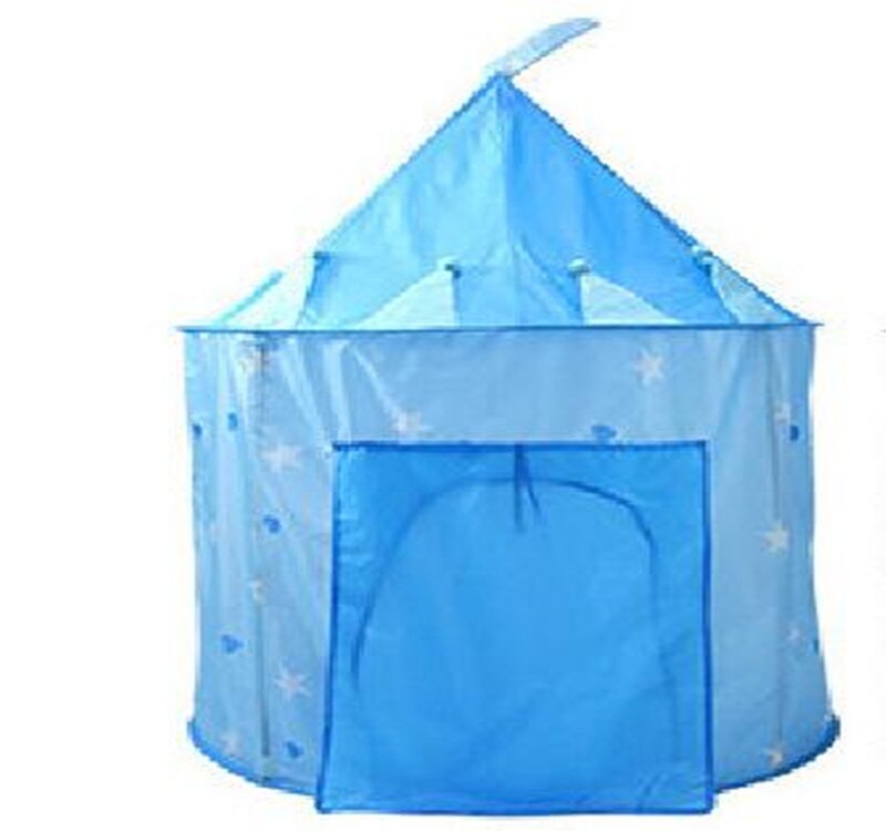 Portable Children's Tent Foldable Boys and Girls Castle Game House Kids Baby House Beach Tent Outdoor Toy Tent: Blue