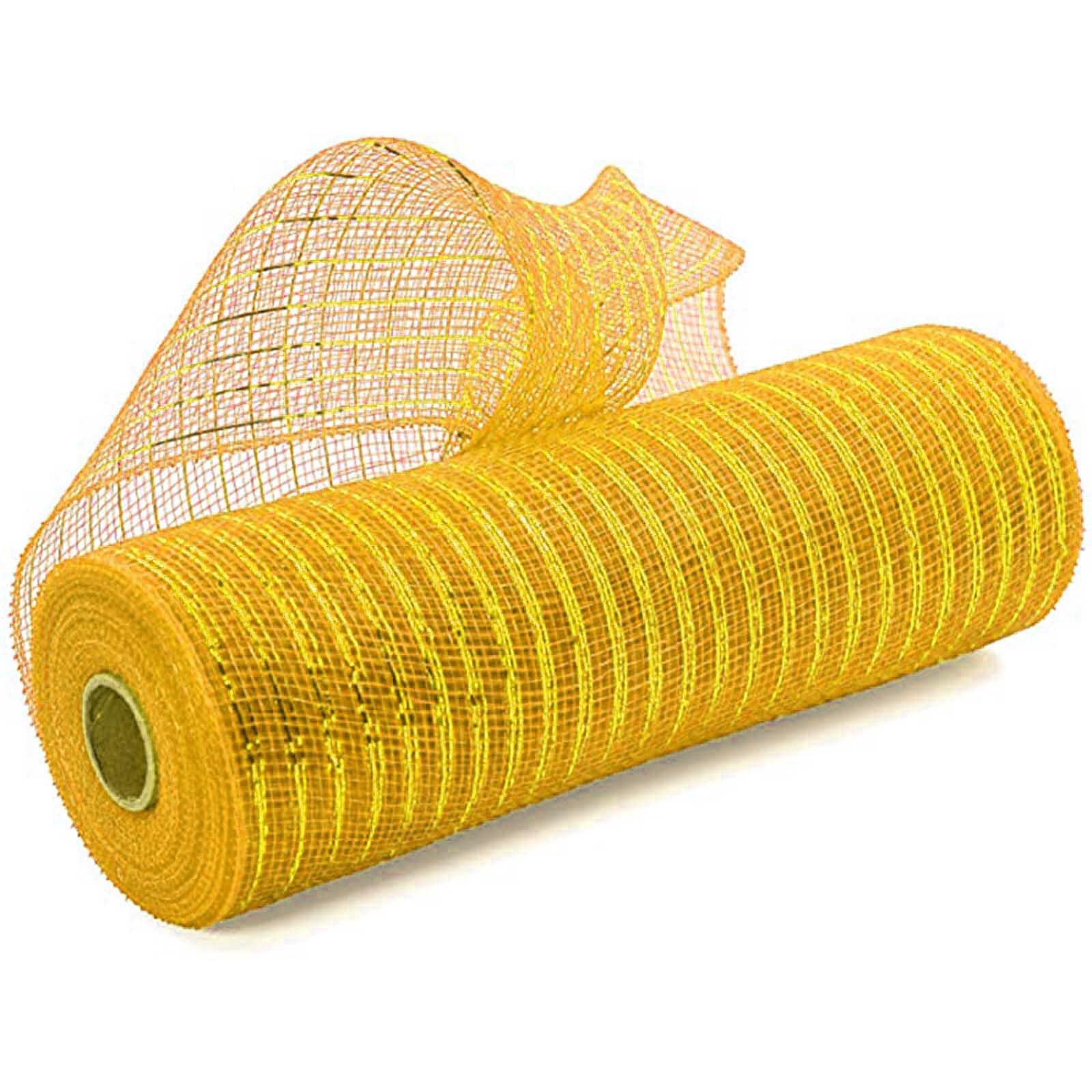 Christmas Deco Poly Mesh Ribbon with Metallic Foil Each Roll for Wreaths Swags Bows Wrapping and Decorating Rolls