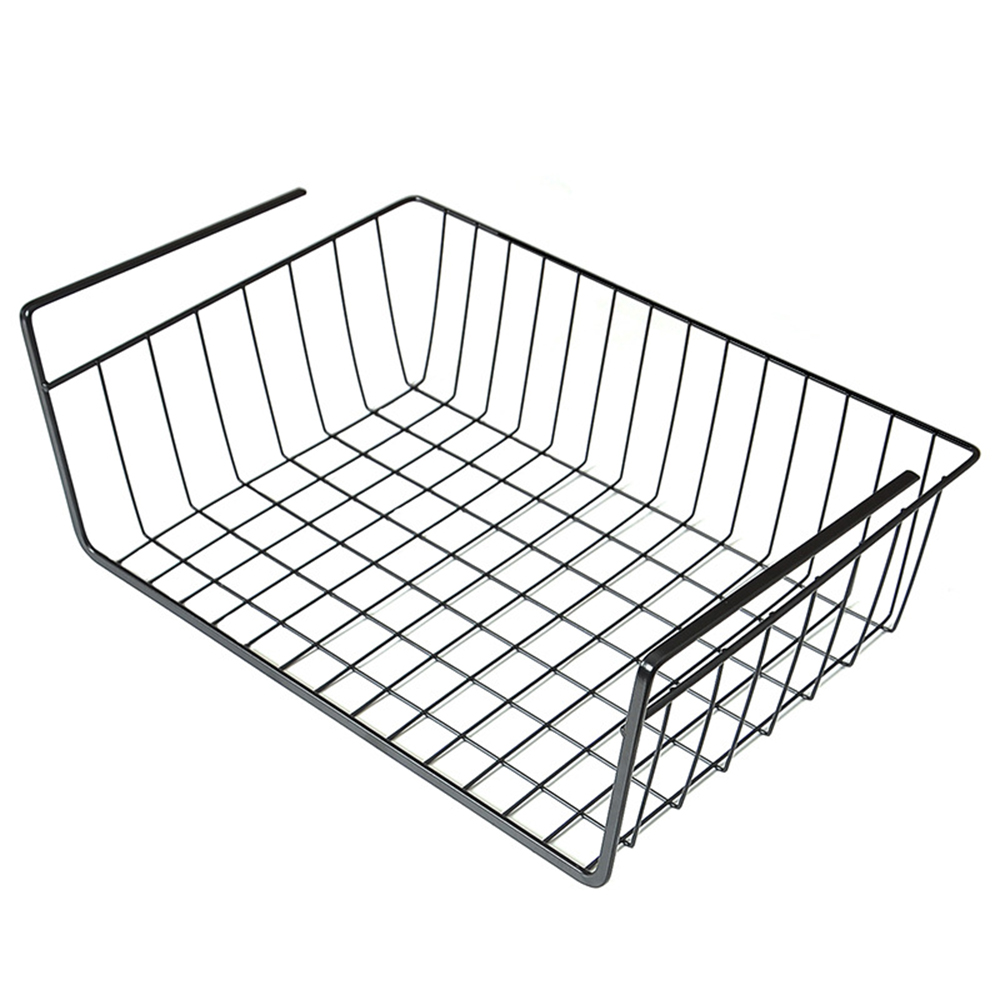 Household Wardrobe Rack Wrought Iron Storage Basket Finishing Desk Rack Partition Cabinet Hanging Basket Home Space Storage: 01