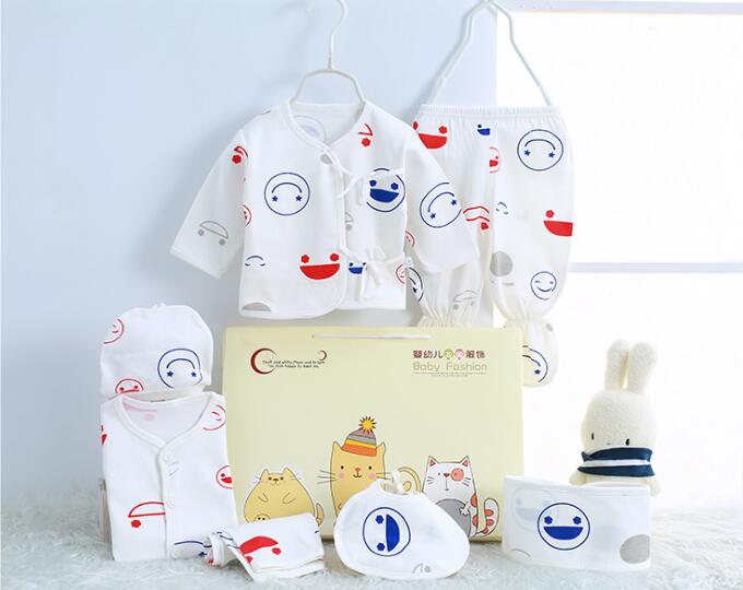 Baby Cotton Set Newborn Clothes baby Suit Set Red 0-3 Months Girls Boys Printing Infant Christmas 7pcs/set CJM015: CJM014C
