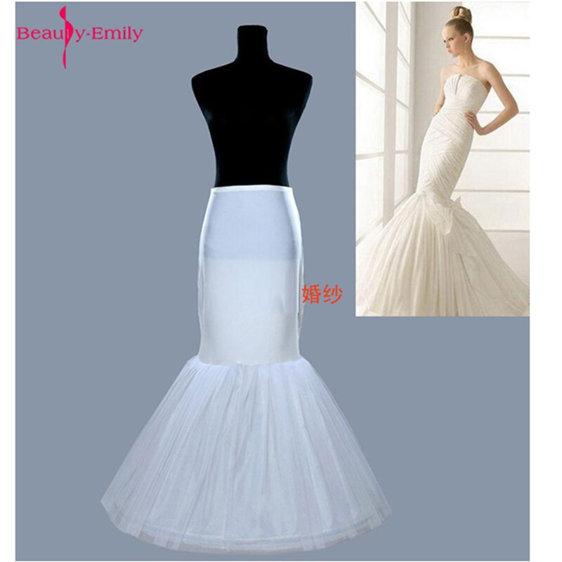 Beauty-Emily Big Fishtail Underskirt Mermaid Petticoat For Wedding dress White Fashin Soft Crinoline Wedding Accessories