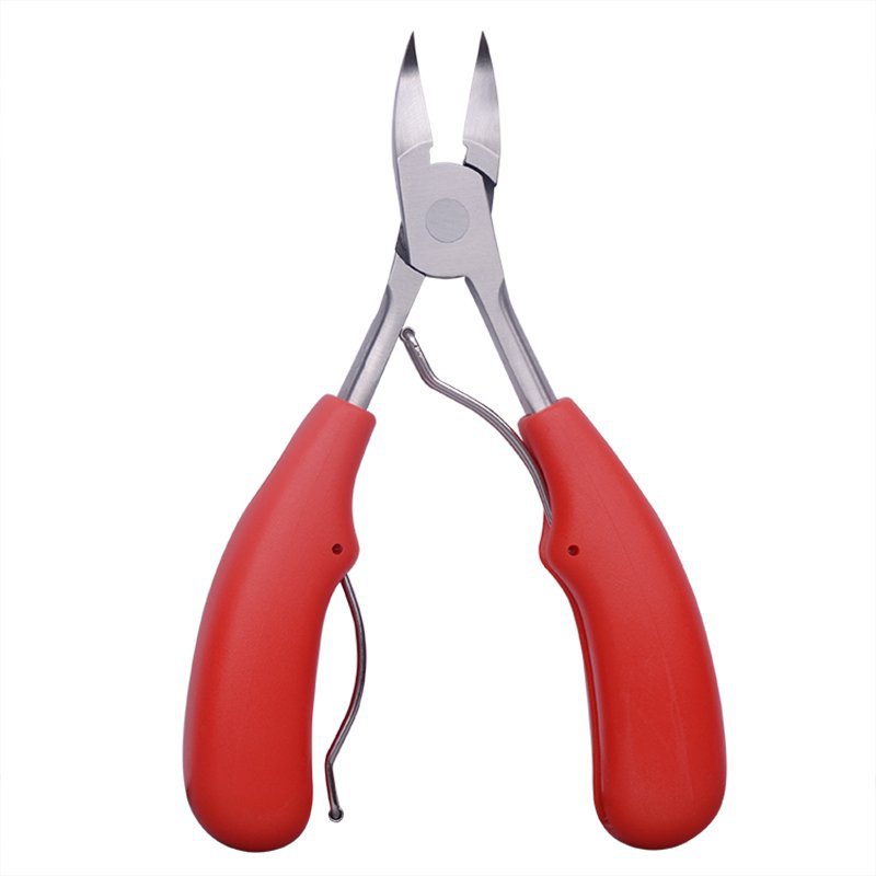 Coupe-ongles pour ongles épais et incarnés, pince à nez recourbé, rainure pour ongles, peau morte: Red