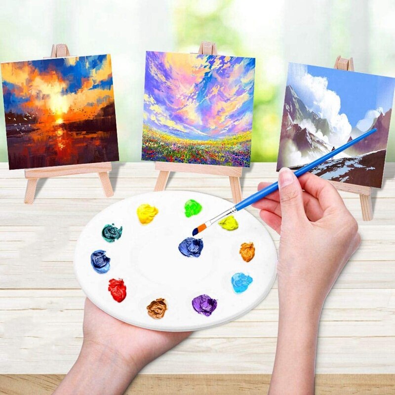 Children's Painting Canvas Easel, 18Pcs Mini Painting Canvas Painting Set Painting Craft Drawing for Children's Painting