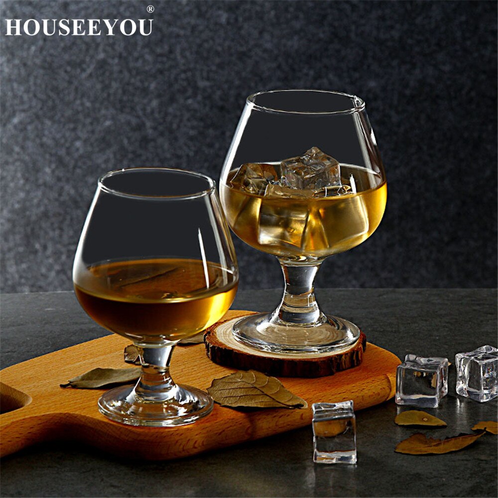 Houseeyou 2 st/lot brandy kort kopp kristall vinglas för bar cocktail korta ölglas dricka whisky snifters cigarrkoppar