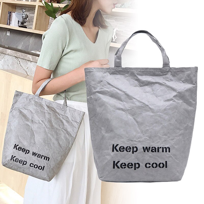 Købmandstaske miljøbeskyttende papir genanvendelige indkøbsposer letvægts håndtaske til kvinder bedst - wt: Grå