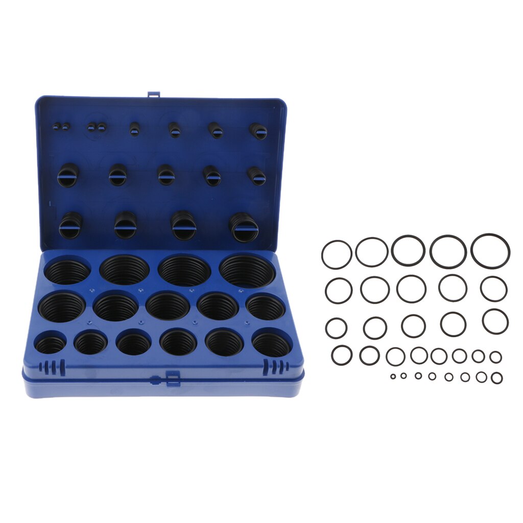 382 Pieces 30 Sizes Automotive Car Air Conditioner O-Ring Rubber Washers Gasket Blue Assortment kit