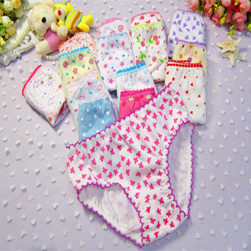 6pcs/pack Newborn Baby Girls Underwears Briefs Soft Breathable Cotton Panties Cute Printed Kids Toddlers Short Underpants Mixed