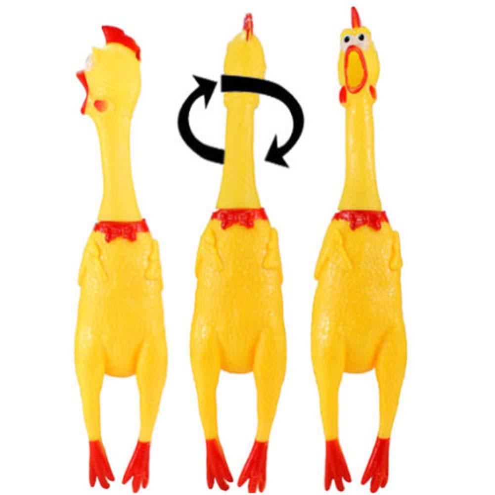 Gelb Gummi Haustier Hund Welpen Spielzeug Squawking Schreien Schrillen Gummi Huhn