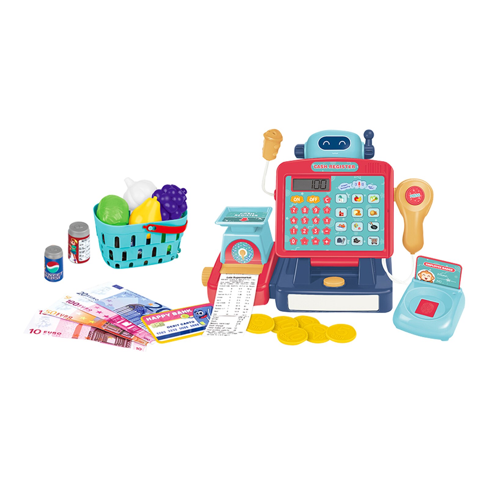 Caisse Enregistreuse Jouets Ensemble Calculatrice Scanner Semblant Jouets Avec LED Affichage Interaction Parent-enfant Pour Faire Semblant de Jeux de Rôle: 02