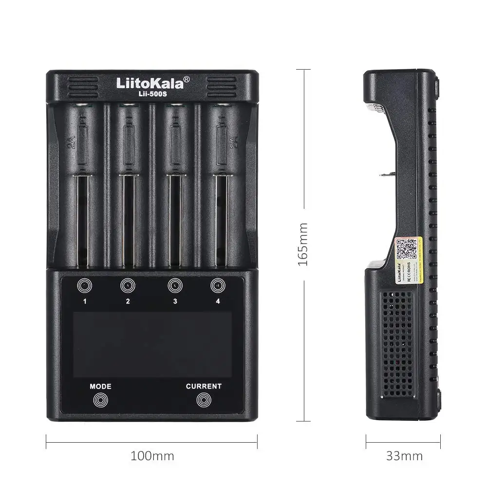 LiitoKala Lii-500S 500 18650 LCD Battery Charger for 26650 16340 18350 3.7V 1.2V Ni-MH Ni-Cd Li-ion Test Battery Capacity +car