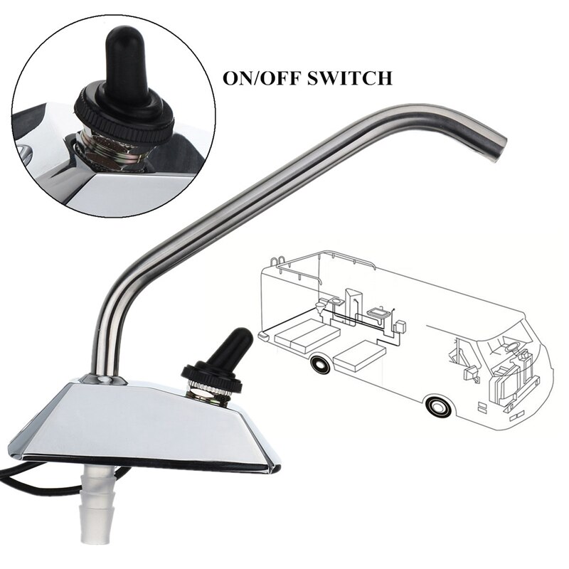 12V Full 360 Degree Galley Rotation Tap With Switch For Caravan Boat Motorhome RV Accessories