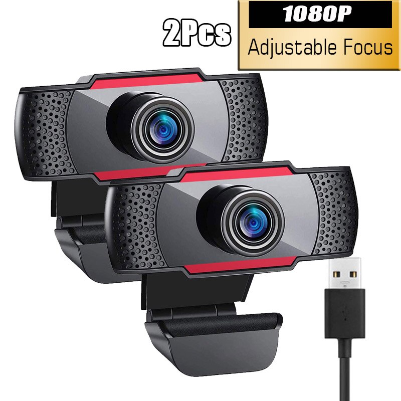 1080P Webcam Conference PC Web Camera With Mic Interface Web Camera For Video Calling Network Teaching Office Meeting: 1080P-Red
