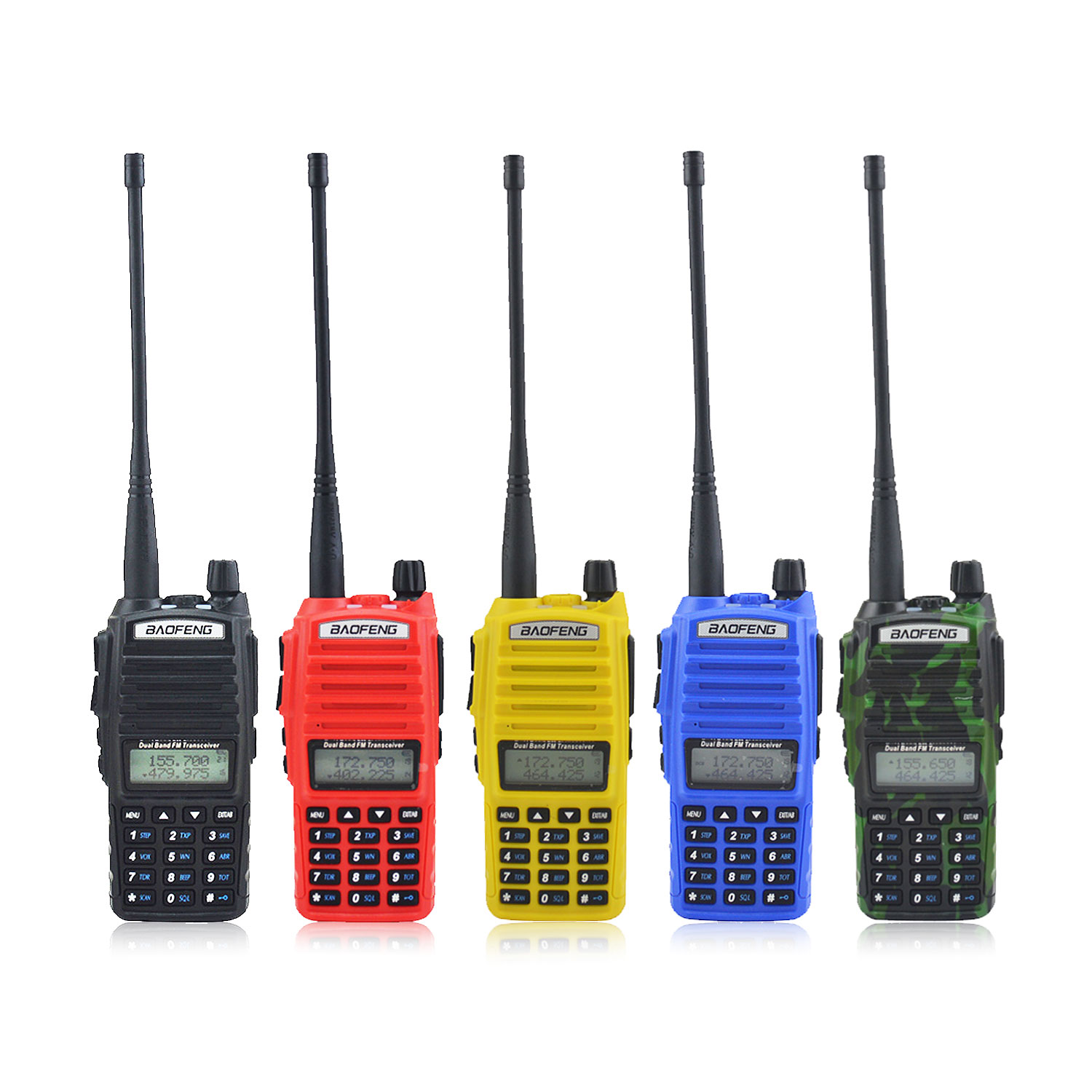 Baofeng-rádio portátil em dois sentidos com fone de ouvido, UV-82 Walkie Talkie, UHF 400-520MHz, VHF, 136-174MHz, 5W, Dual Band, Dual PTT Switch, FM