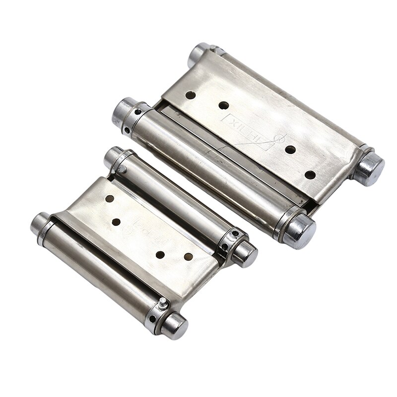 Double Open Door Hinge Stainless Steel Spring Auto Closing Fold Hinges Two-way Open Door Bar Fence Cowboy Door Hardware: 3 inch