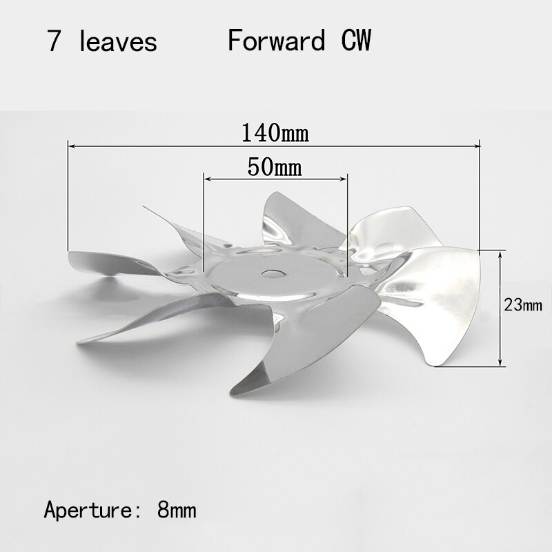 140 mm 150 mm 170 mm 200 mm 230 mm 250mm aluminiumslegering motor blæserblade blæser skovlblade til ovn pillefyr blæser: D