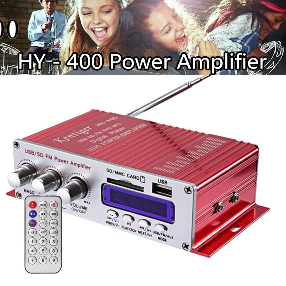 Car Stereo Amplifier - Hi-Fi Audio Player with Remote Control & FM Radio - Motorcycle LCD Power Control