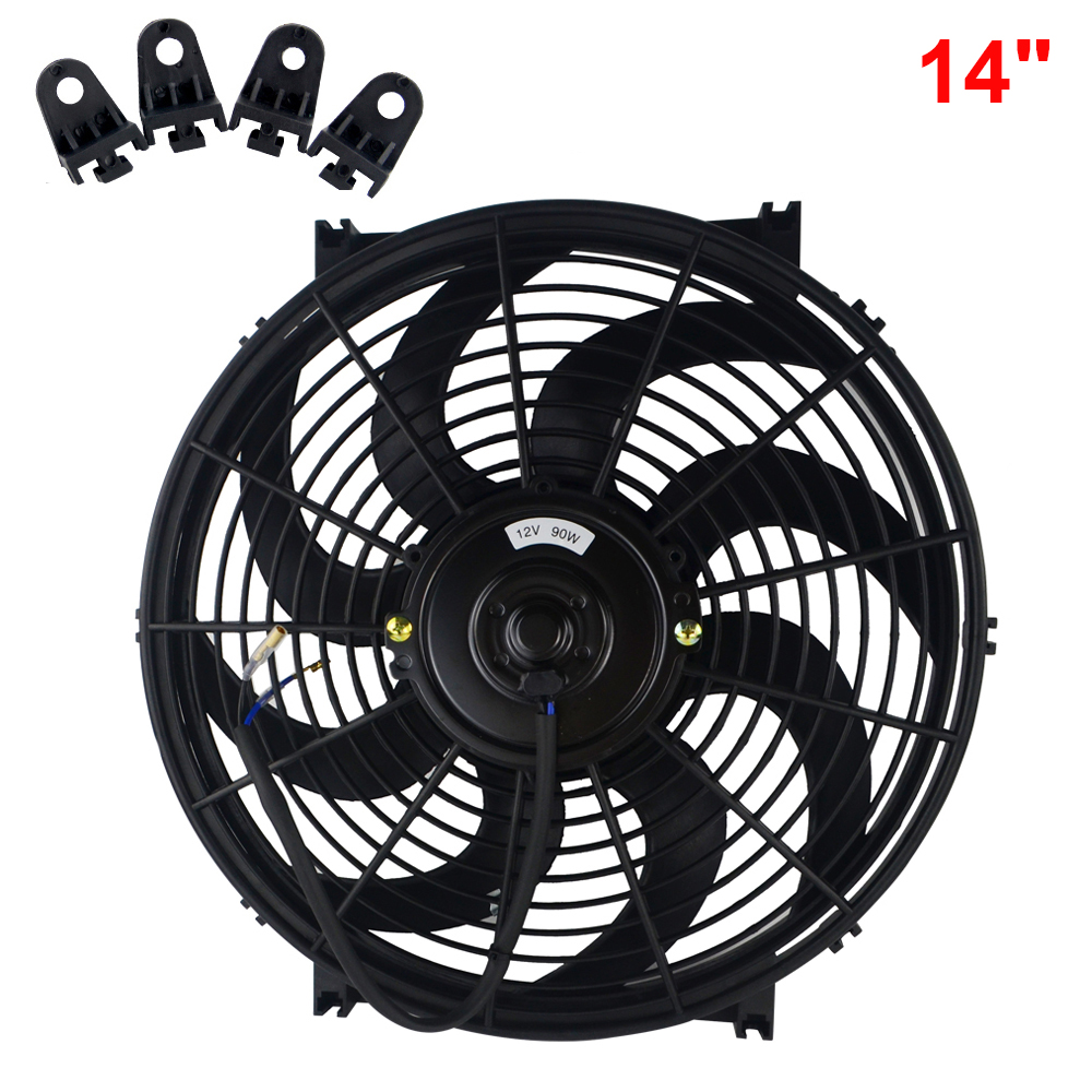 Universal 9 &quot; 10 &quot; 12 &quot; 14 &quot; motorkøler oliekøler køling elektrisk pull push blæser køler motor køleventilator 12v 80w