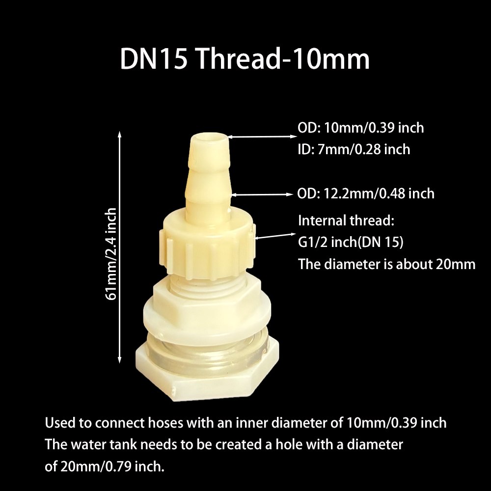 2Pcs Water Tank Hose Connector G1/2 inch DN15 Thread Outlet Plastic Poultry Pet Farming Pagoda Joint Coupling Irrigation: Red