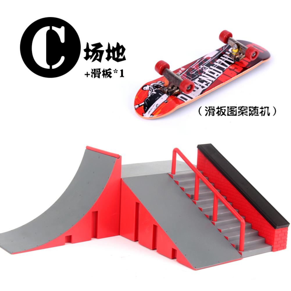 Fingerboard Ramp Set - EVA Material - Incl. Finger Skateboard - Training Props: C