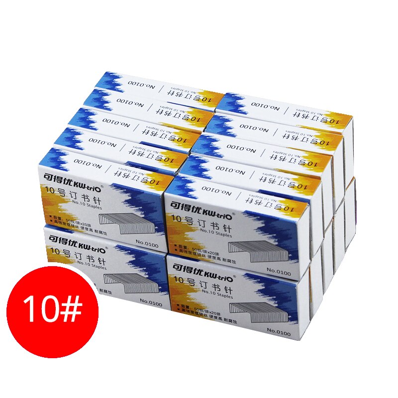 5 Boxes Metal Silver 10# 10000pcs Staples No.10 Paper Stapler Staple Office Binding Supplies