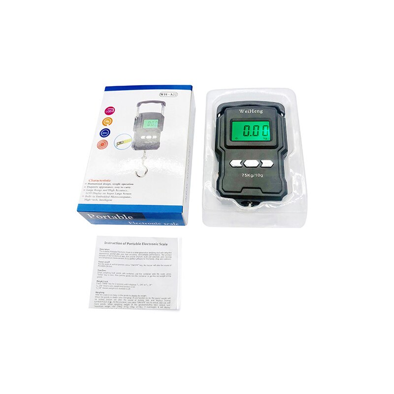 75kg/10g Digital Waage mit 100cm MaßBand Elektronische Gleichgewicht Hand Waagen für Angeln Gepäck Reise steelyard Gewicht Waage