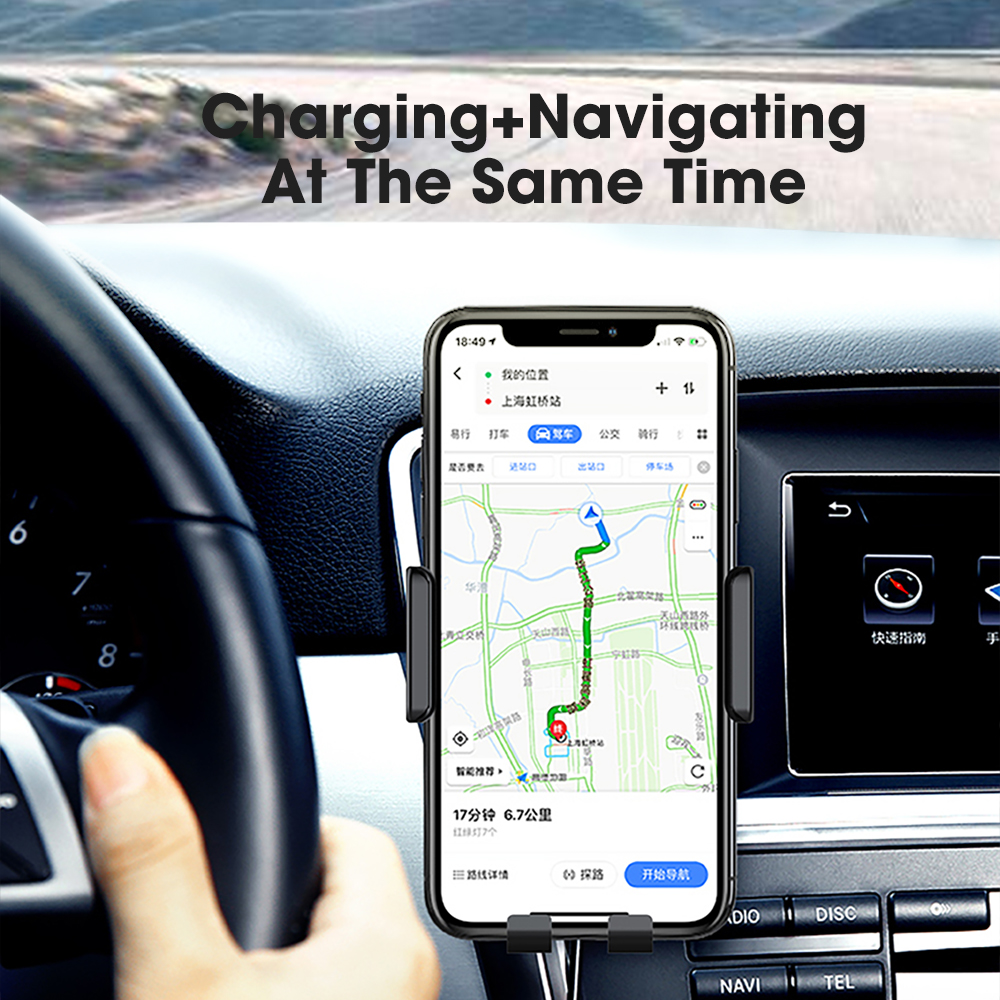 10W 15W Qi Car Wireless Charger Air Vent Mount Phone Holder Full-automatic Fast Charging For Samsung Galaxy S9 S10 iPhone X