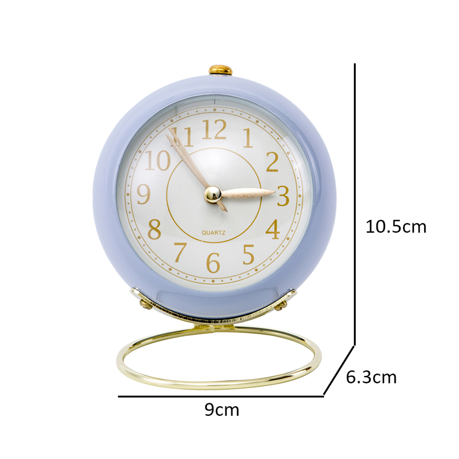 Smart Analoge Wekker Eenvoudige Stijlvolle Voor Bureau Tafel Wakker Wekker Naald Display Levensbehoeften: Sky Blue