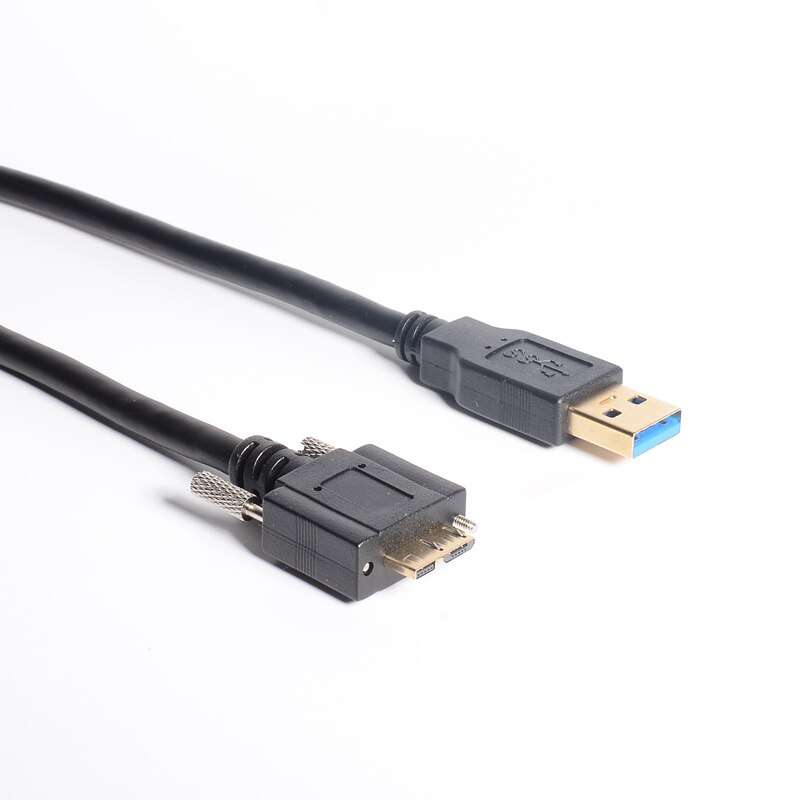 USB 3.0 A/M to Micro B/M with Dual Screw Locking Cable, 0.3m /1m (3 ft), SuperSpeed Supported, USB3 Vision Camera Compatible