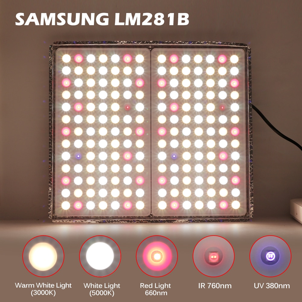 Samsung Diodes LED Grow Light Full Spectrum Quantum Plant Growth Light With Reflector Hood For Indoor Plants Seeding Veg &amp; Bloom