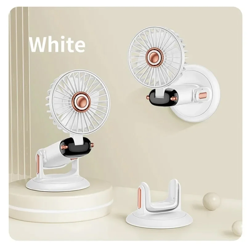 Mini ventilador portátil de mano, ventiladores plegables para colgar en el cuello de 3000mAh, ventilador de carga USB con ajuste de 5 velocidades con soporte para teléfono y pantalla de visualización: Caqui oscuro