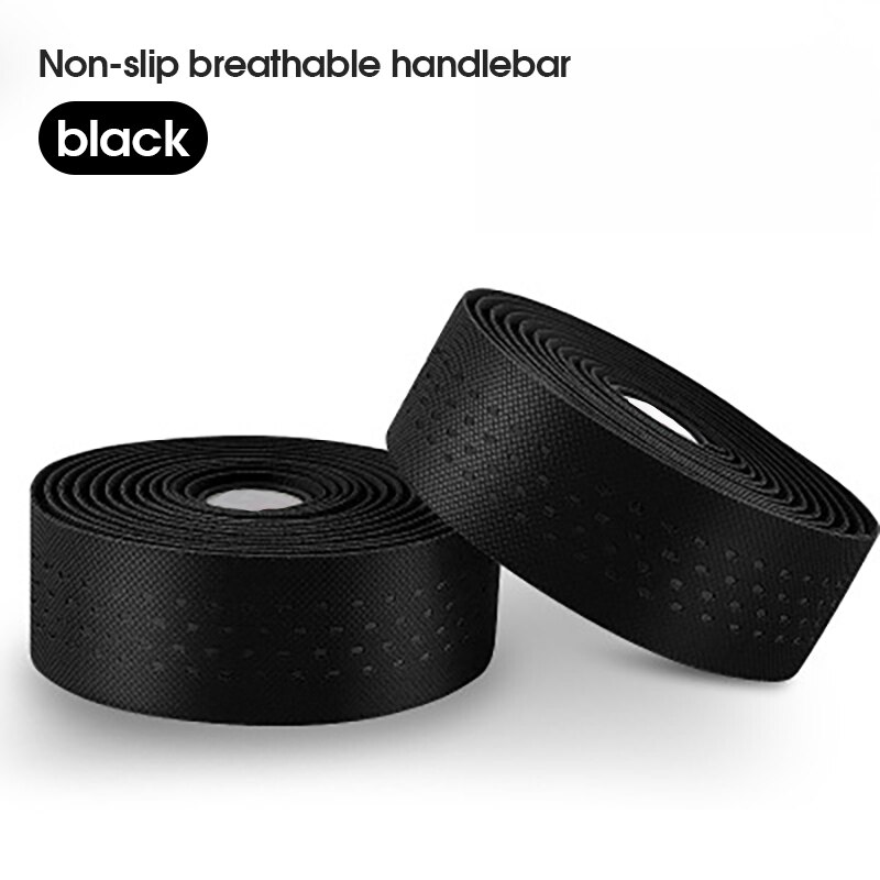 6 kleuren racefiets stuurlint racefiets stuurlint band antislip fietsaccessoires reflecterende geleiding met plug: Zwart