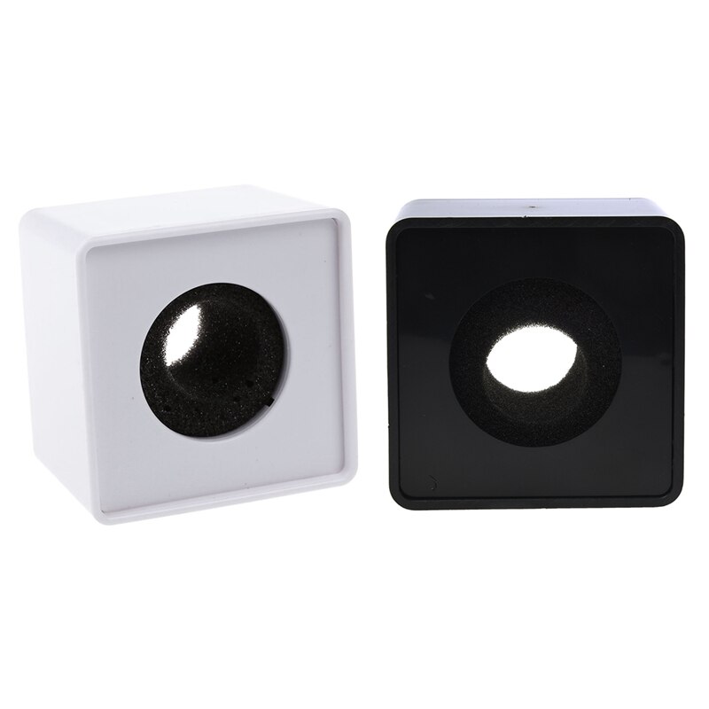 2 stuks abs microfoon mini telefoon interview vierkant vierkant logo vlag station 39mm gaten, wit & zwart