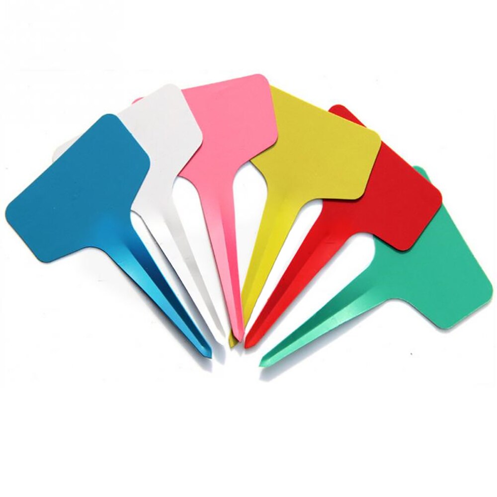 Etiquetas impermeables para plantas de jardinería, etiquetas en forma de T para plantación de vegetales y flores, herramientas de granja, bandeja de plántulas, GT049, 20 piezas