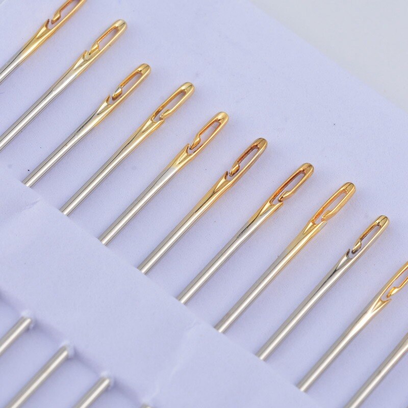 12 stk diy håndsyning nålenåle sæt selvtrådende broderi indenlandske forskellige nåle til reparationssøm til håndarbejde