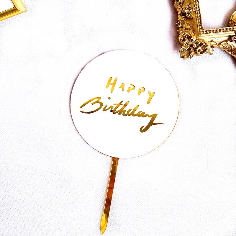 Double-layer Happy Birthday Cake Topper Birthday Acrylic Party Supplies Decoration Baking Accessories Christmas Cake Topper: 1