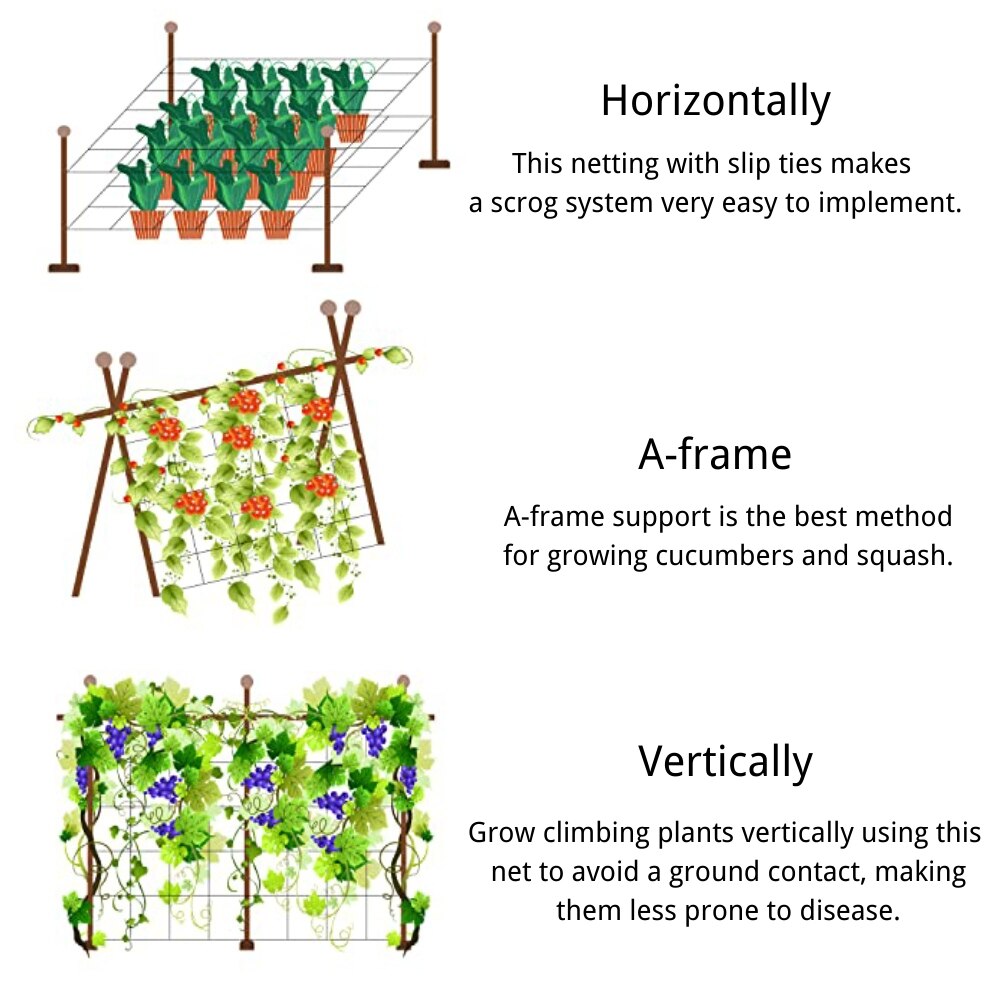 Amkoy plante espalier netting kraftig polyester støtte vintreet klatrestativ hydroponics hage grønnsaksgjerde anti-fuglenett