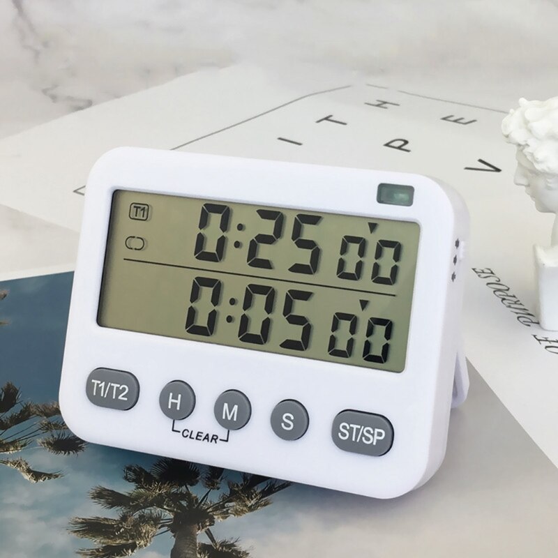 Dual Digitale Timer, koken Countdown Timers Kookwekker Timer W/Magnetische-Lcd Grote Cijfers Voor Workout Studie My17 21