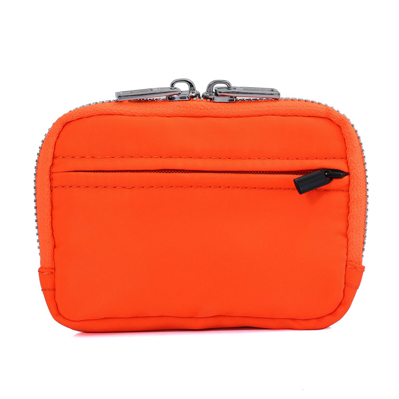 Nylon Clutch Bag Mini Purse Male Female Coin Credit Card Organizer Pouch Zipper Waterproof Card Holder Wear-resistant Wallet: Orange