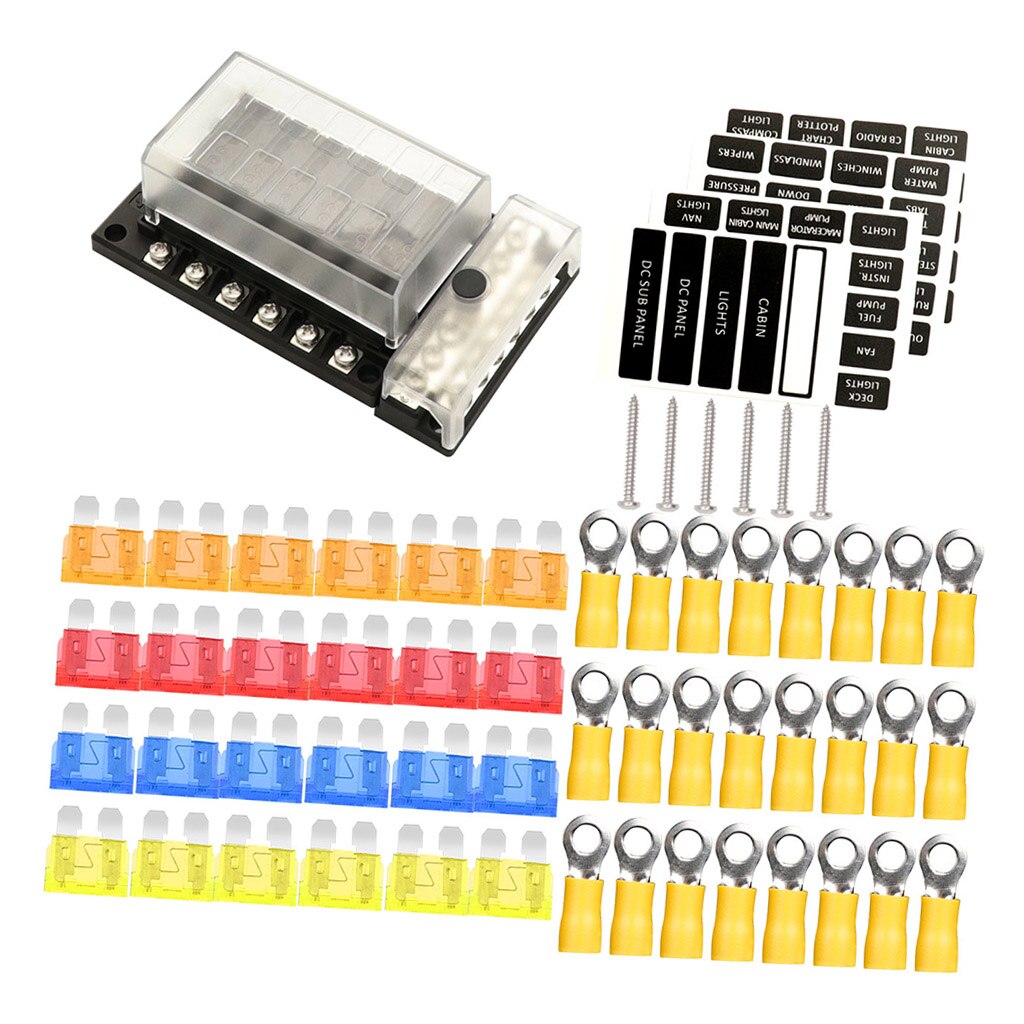 12 Way Car Marine Waterproof Fuse Box Block Holder with LED Indicator 12V-32V