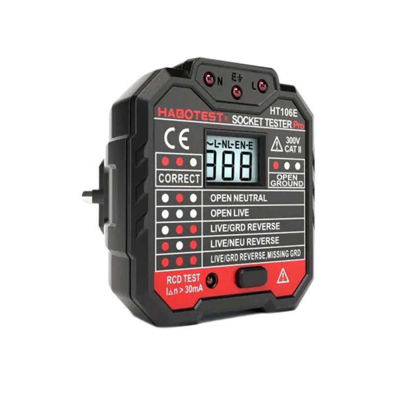 RCD Leakage Switch Detector Socket Tester with LCD Screen LO88