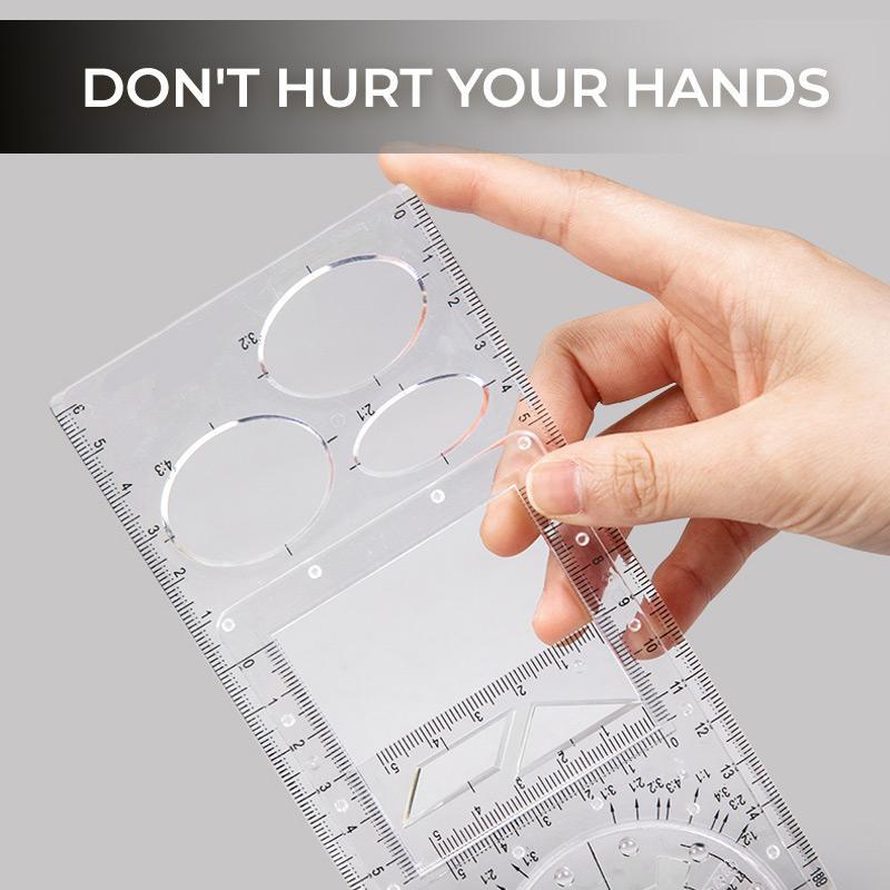1pc Geometric Ruler Drawing Template Art Construction Architect Stereo Geometry Circle Drafting Measuring Scale Ruler