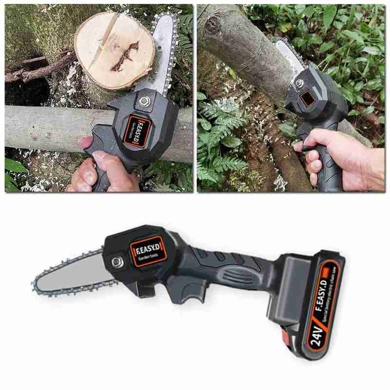 Mini Chainsaw Battery Electric Pruning Saw With Batterys Rechargeable Woodworking Garden Logging Tools Mini Chainsaw Battery