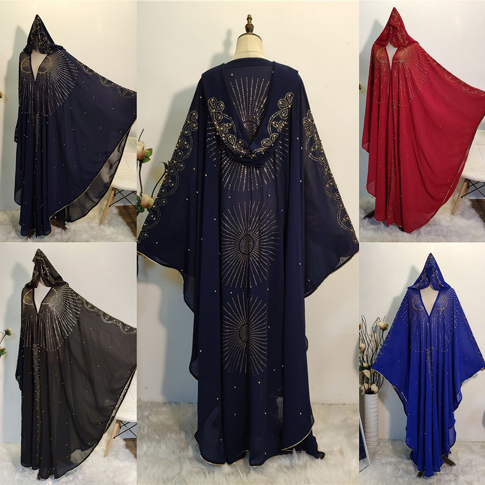 Boléro Mujer Abaya dubaï Djelaba Femme femmes perlée haussement d'épaules Cape Robe Hijab haussement d'épaules Niqab musulman Boerka islamique tunique turquie manteau